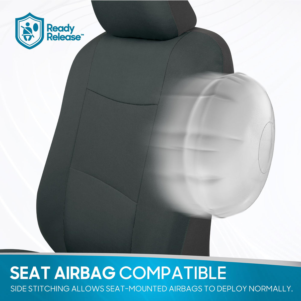 PolyPro Car Seat Covers Full Set in Solid Charcoal (Solid Gray)