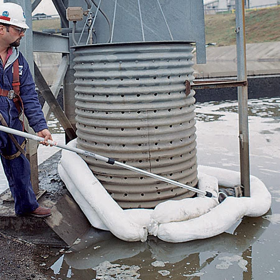 Oil Boom - Oil-Only Absorbent Boom - 8 Pack - 3" x 10' Boom - Absorbs up to 2 gallons per Boom - BOM406 (3" x 10')
