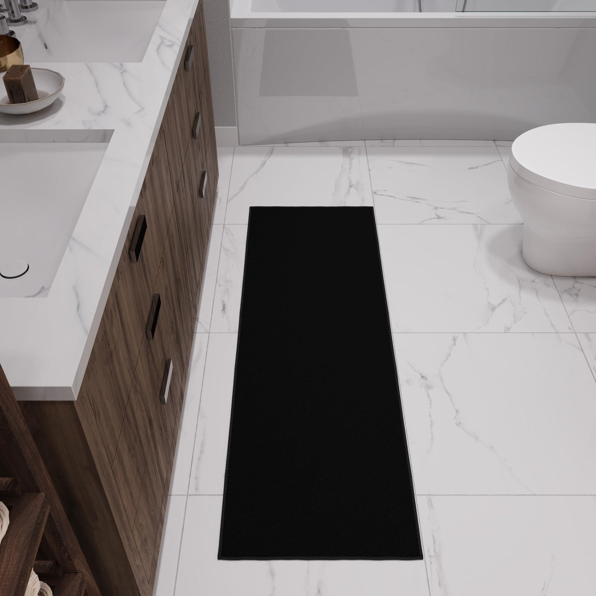 2x5 Kitchen Rug Runner (Solid Black)