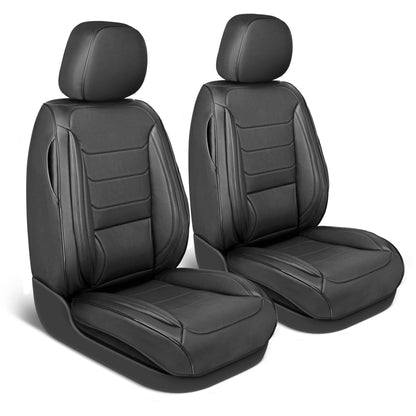 Curated Elite Leather Seat Covers for Cars & SUVs (Black (Elite) / Front Seats)