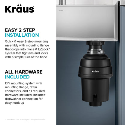 Kore Workstation 30 (Stainless Steel / 30 Inch / Sink and Garbage Disposal 1HP)