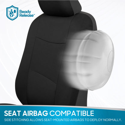 PolyPro Car Seat Covers Full Set in Solid Black (Solid Black)