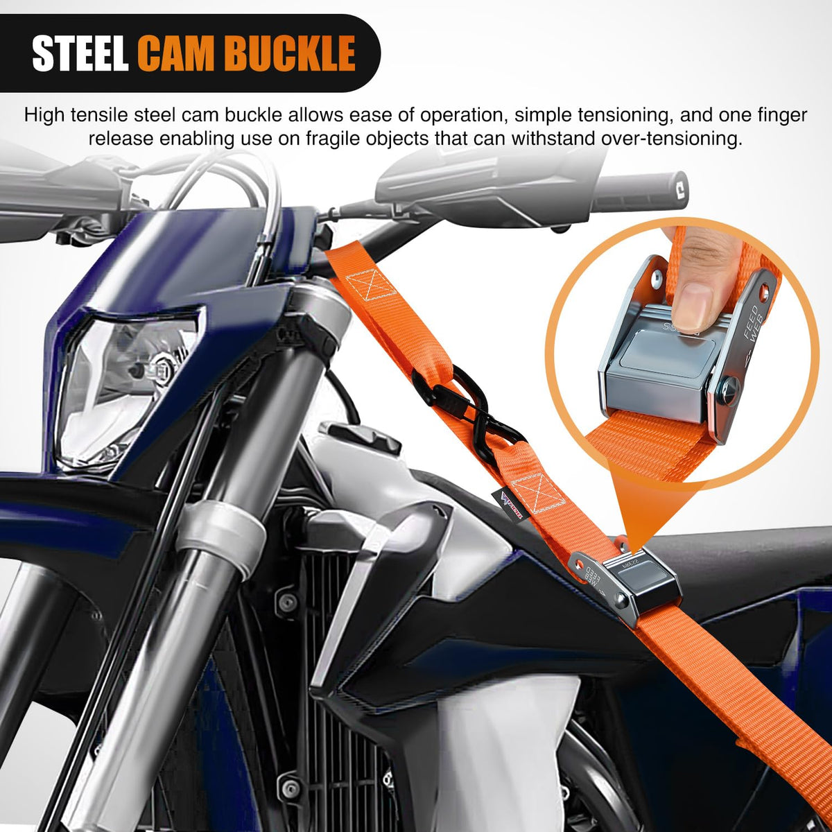 Motorcycle Tie Down Straps 1.5”×8’ for Securing Dirtbikes ATV UTV (1.5in x 8ft Motorcycle Tie Down Straps / Straps)