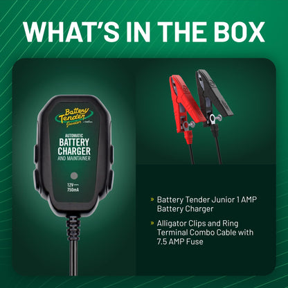 Junior 12V 800mA Battery Charger and Maintainer for Lead Acid and Lithium Batteries (Charger and Maintainer)