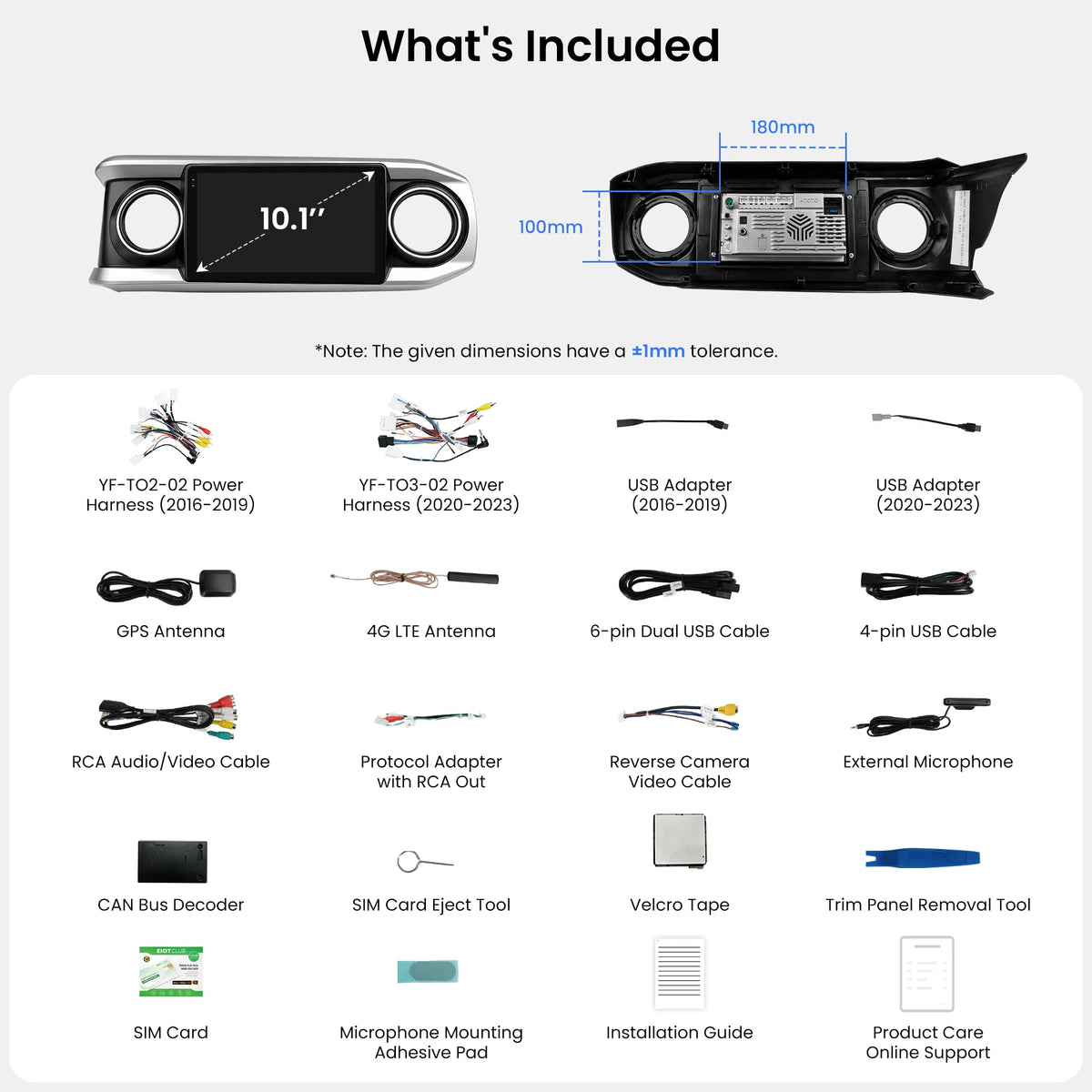 S8 Gen4 10.1" Android Car Stereo for Toyota Tacoma 2016 (10.1")