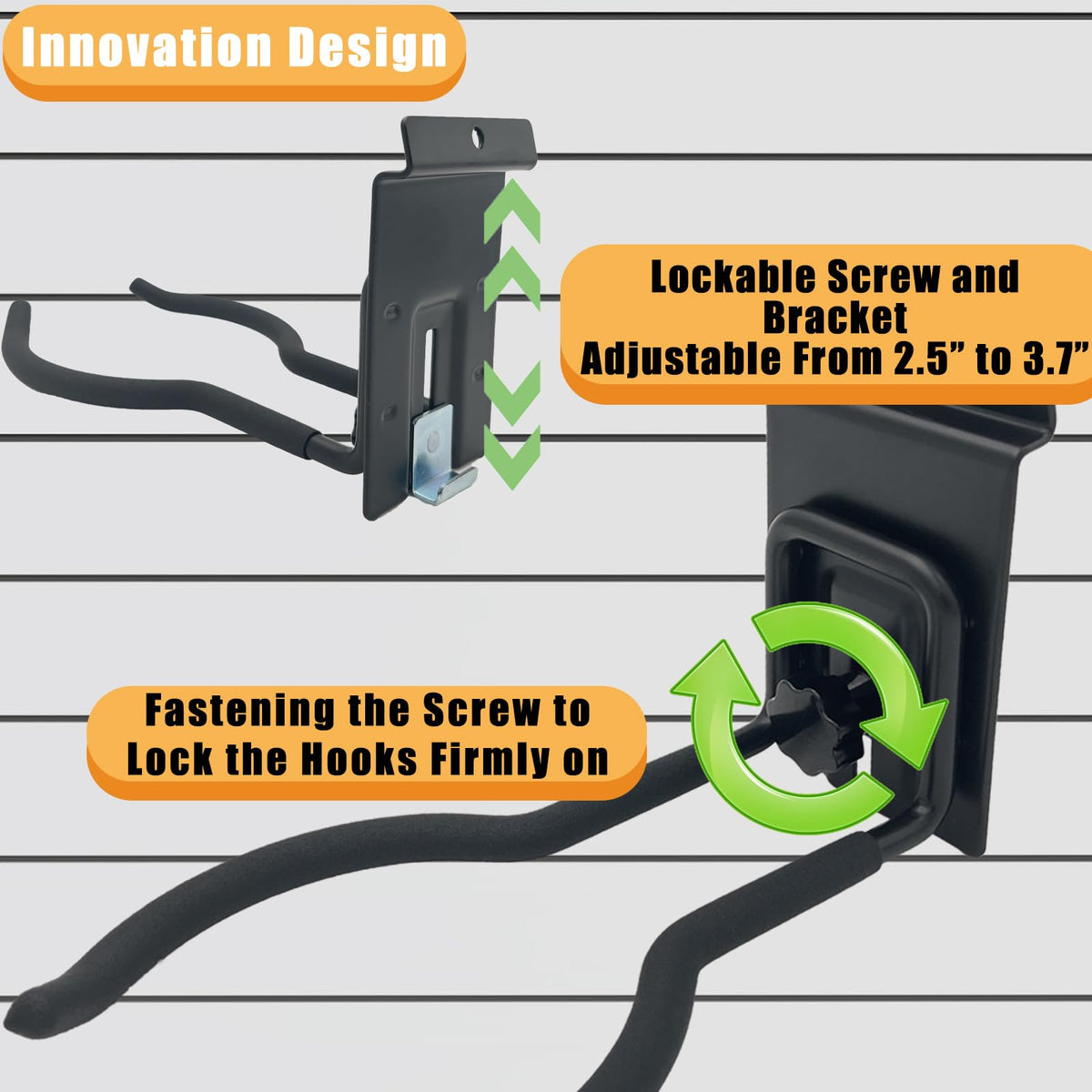 Adjustable Slatwall Hooks (8" 4 P)