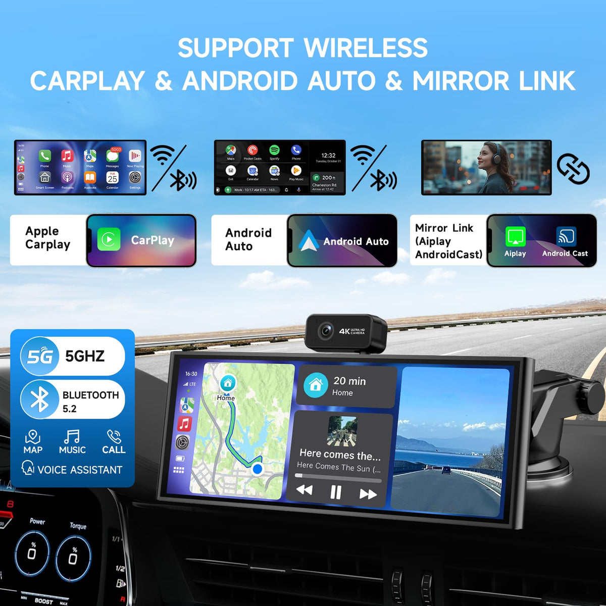 CarPlay Screen for Car Tablet Android Auto Smart Screen for Car