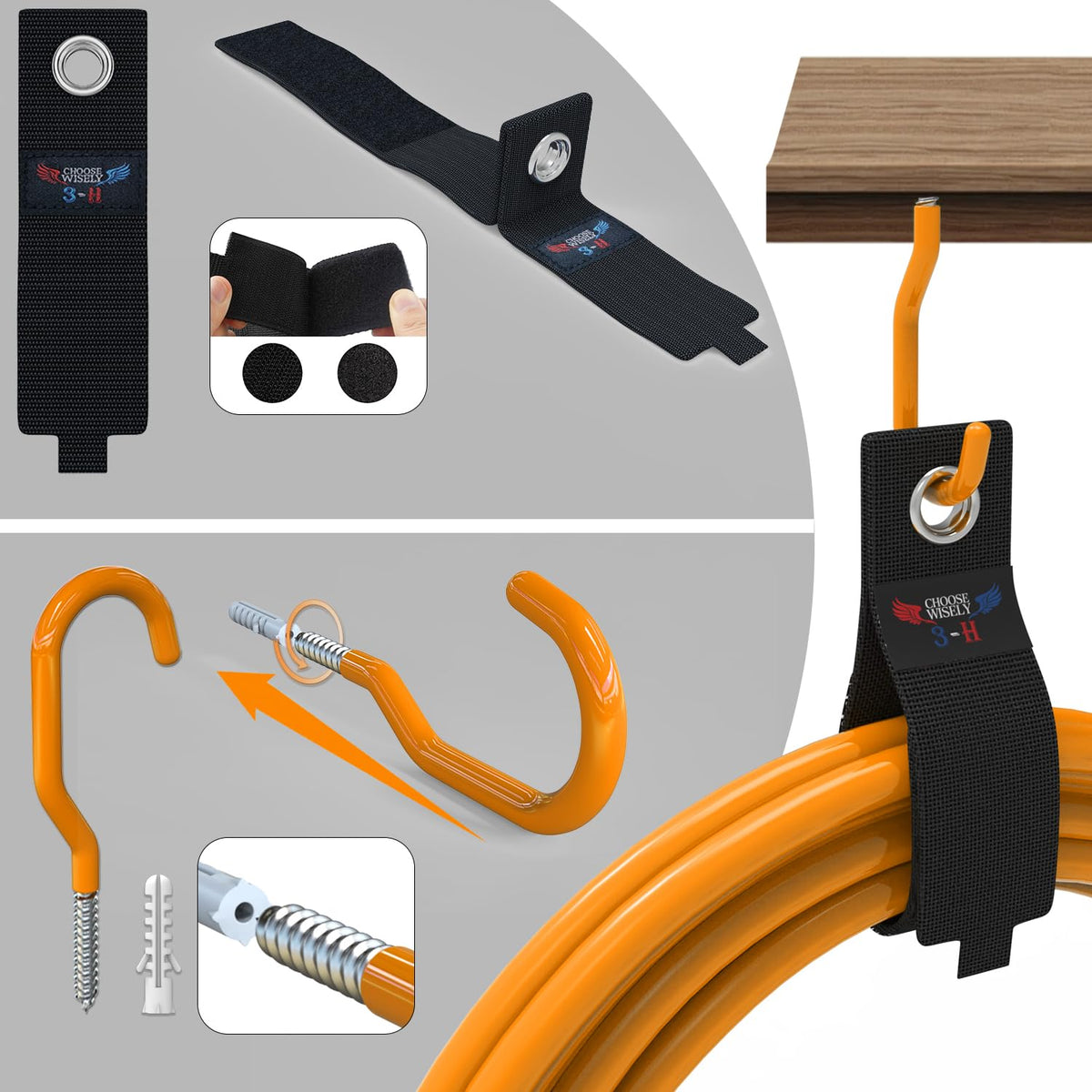 Heavy Duty Garage Wall Hooks 20 Pack (20 / Orange)