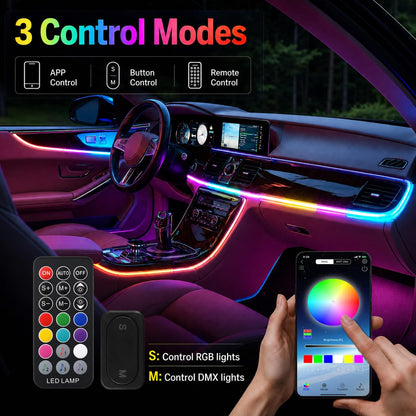 Interior Car LED Strip Lights (Car Ambient Lighting Kit (8 in 1))