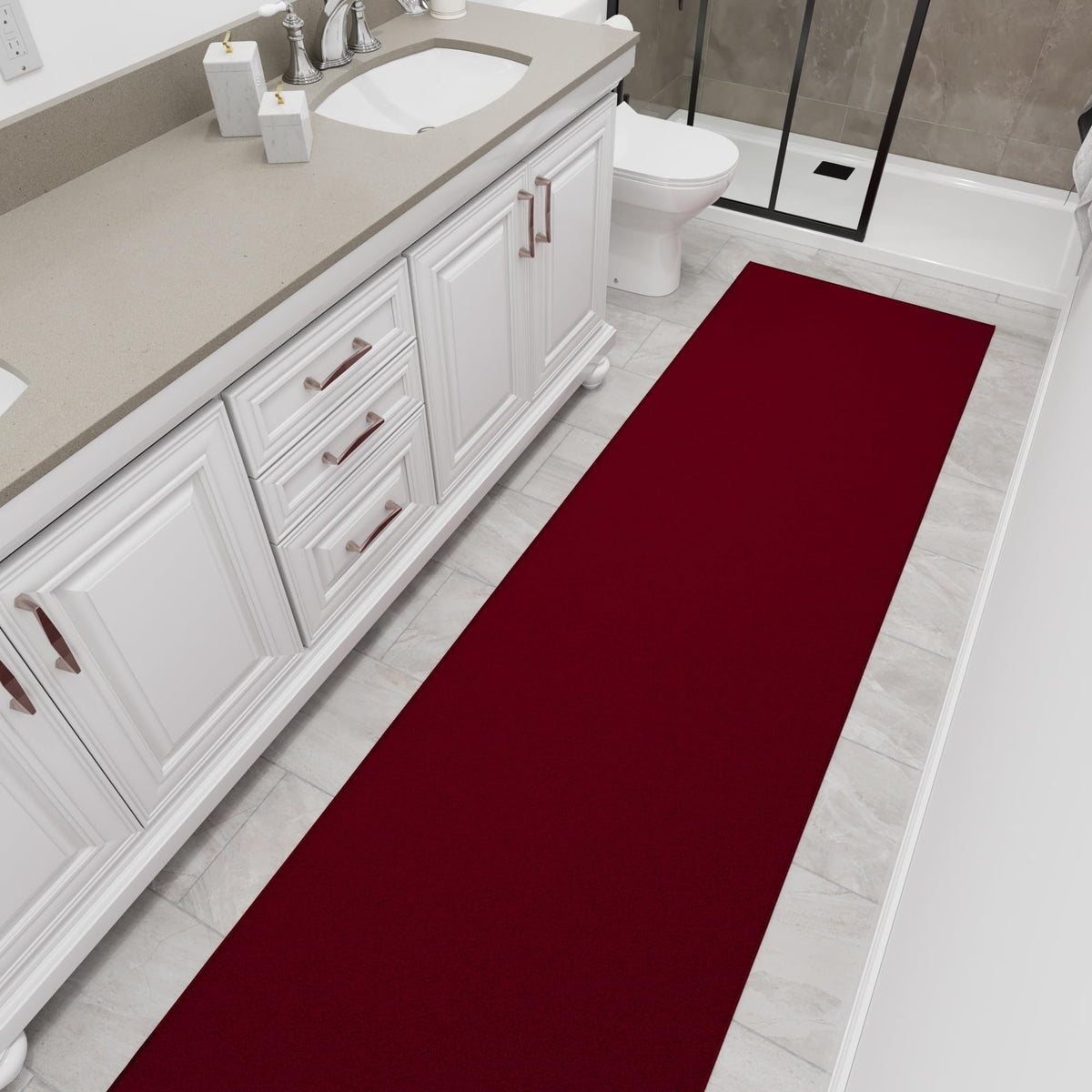 3x10 Hallway Runner Rug (Solid Red)
