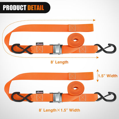 Motorcycle Tie Down Straps 1.5”×8’ for Securing Dirtbikes ATV UTV (1.5in x 8ft Motorcycle Tie Down Straps / Straps)