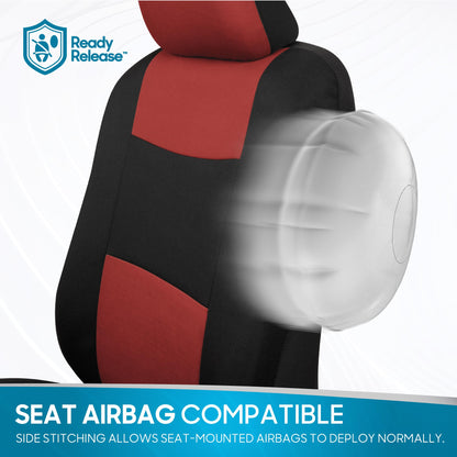 PolyPro Car Seat Covers Full Set in Terracotta on Black (Terracotta)