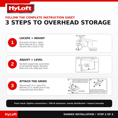 Overhead Steel Garage Storage System (Hammertone / Storage)