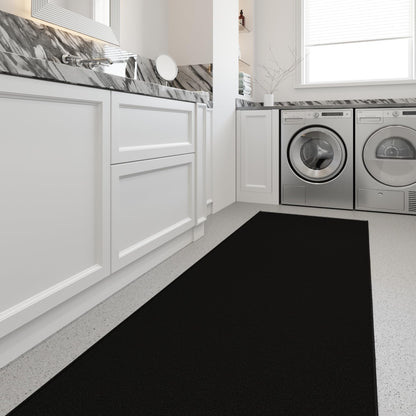 3x20 Extra Long Hallway Runner Rug (Solid Black)