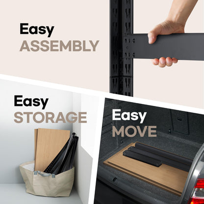 House 36.2" W 5 Tier Heavy Duty Garage Shelving Adjustable Metal Rack Storage Shelves Standing Shelf Unit Organizers Pantry Closet Office Black 2Pack (Black / 36.2"W x 16.5"D)