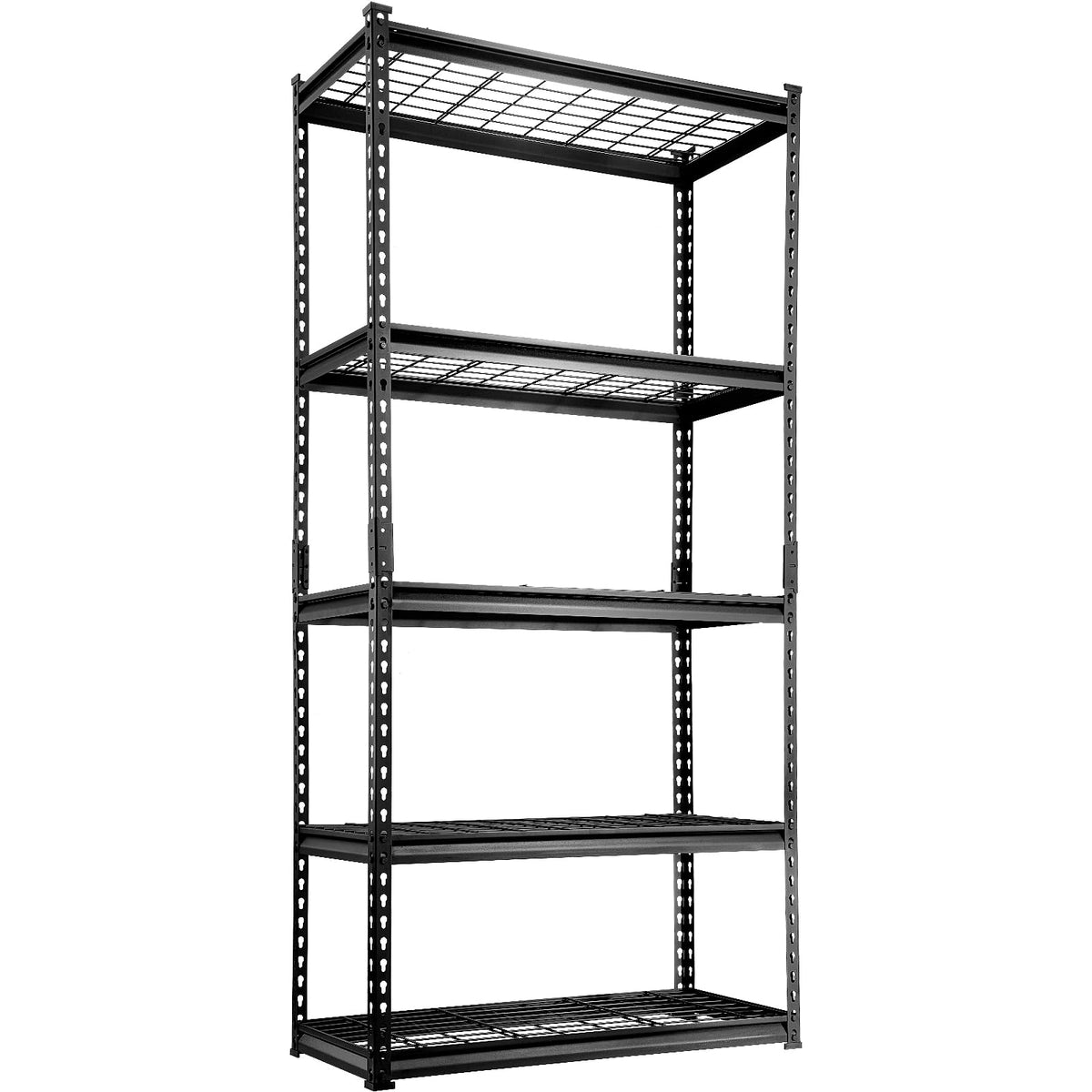 Storage Shelving Unit (Black / 36" L x 16" W x 72" H)