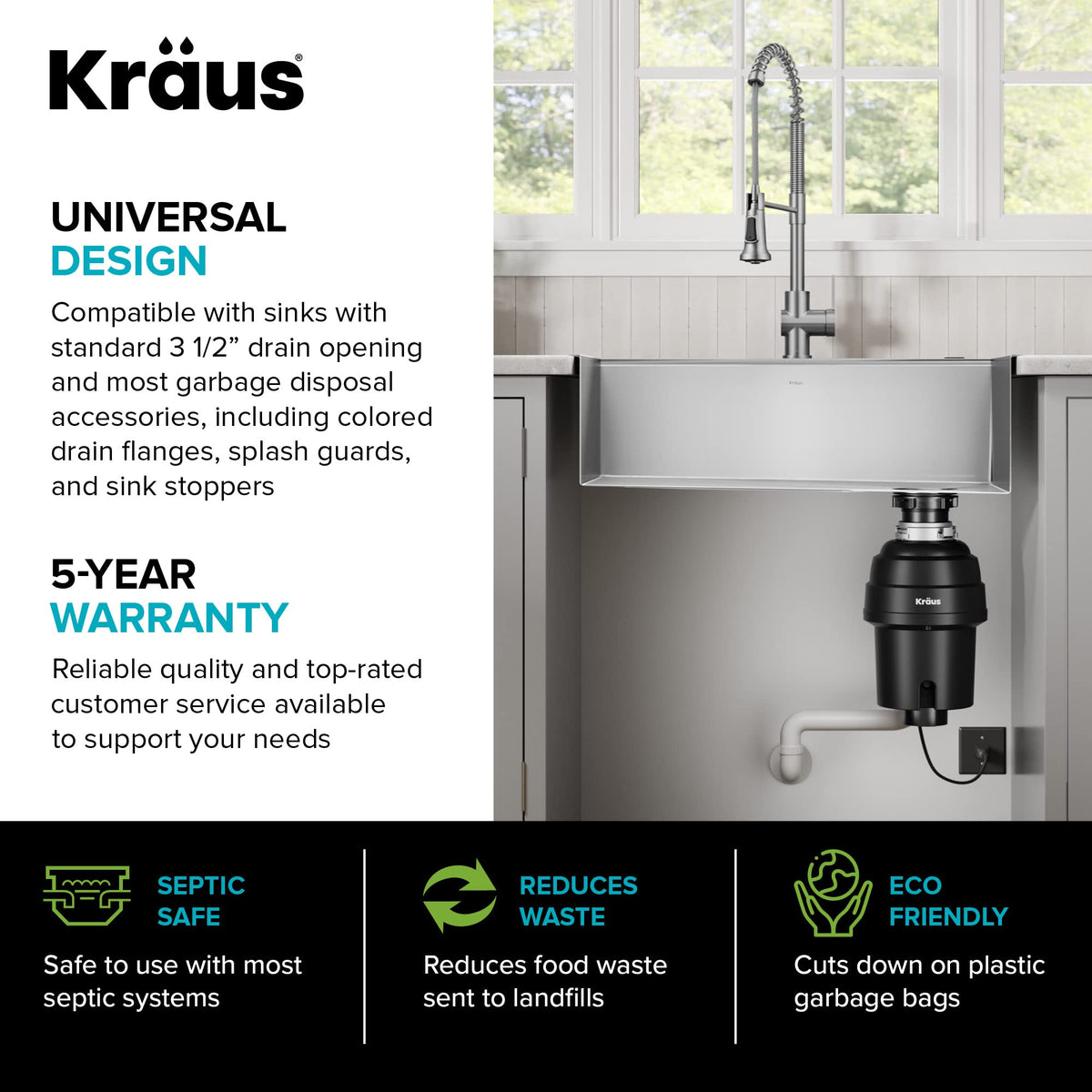 Kore Workstation 30 (Stainless Steel / 30 Inch / Sink and Garbage Disposal 1HP)