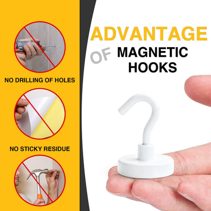 Magnetic Hooks 20pcs 85lbs Cruise Essentials 2026 Magnet Hook White (White / 0.98in)