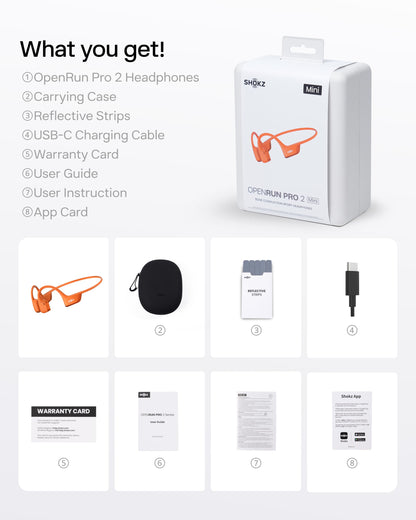 OpenRun Pro 2 Mini Bone Conduction Bluetooth Sport Headphones (Orange / Mini)