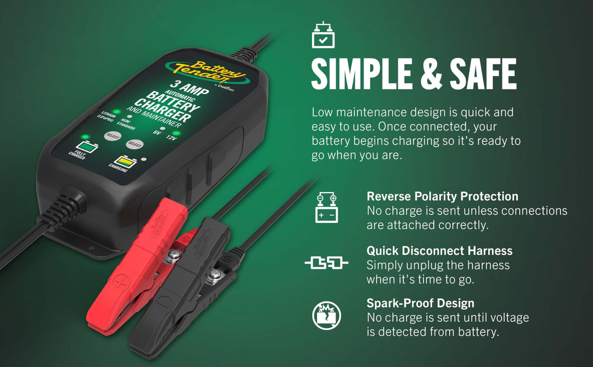 3 AMP Battery Charger and Maintainer (6V/12V @ 3 AMP)