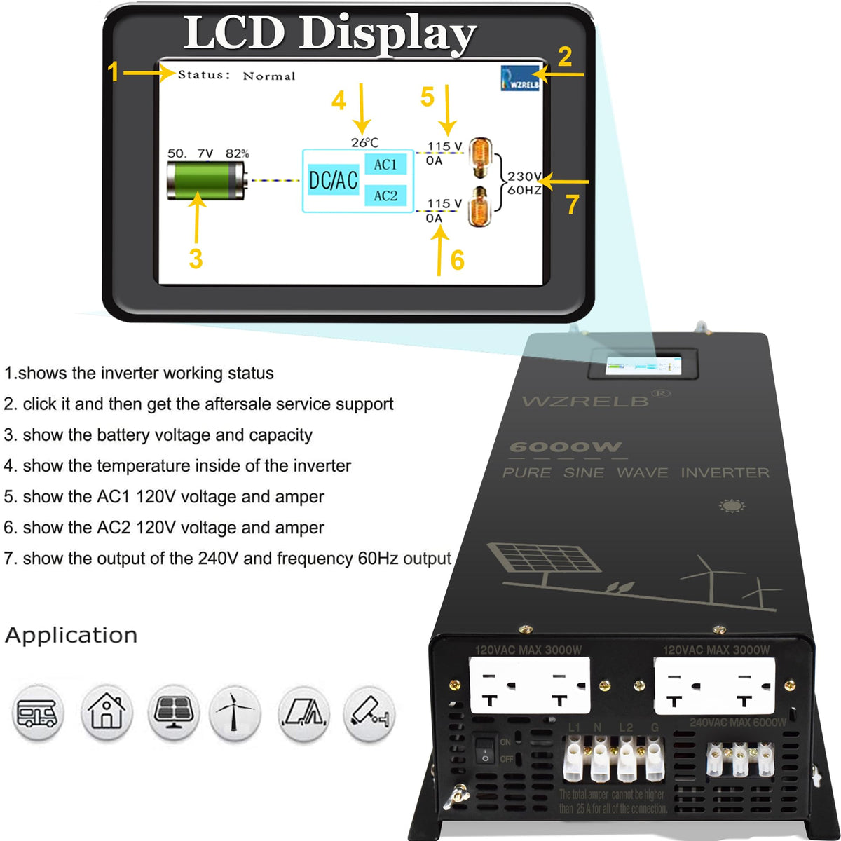 6000W Split Phase Pure Sine Wave Inverter