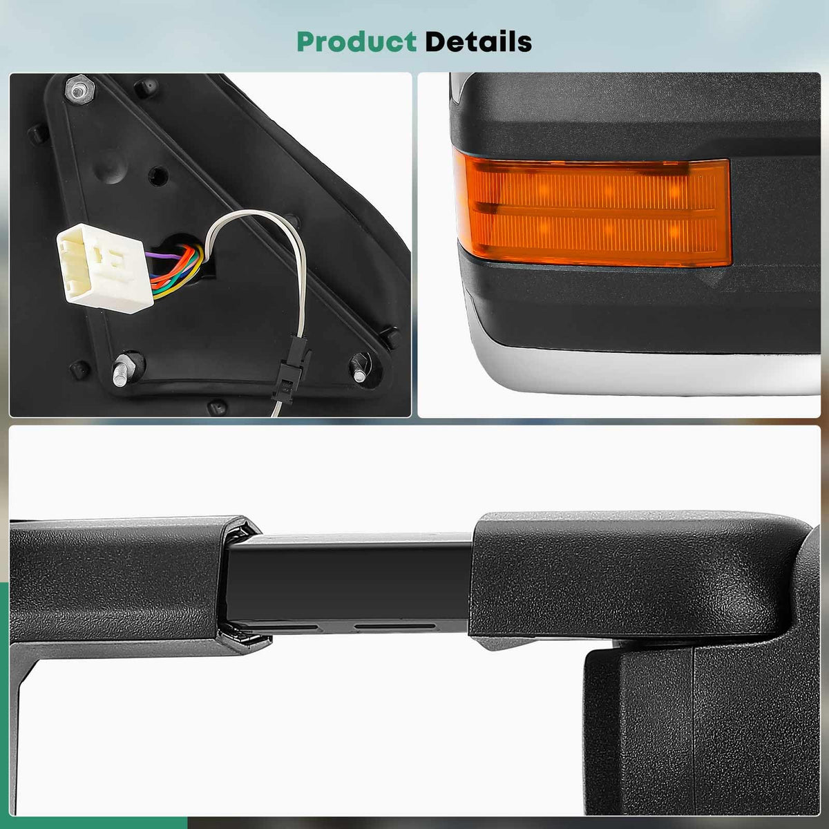 Towing Mirrors for Toyota Tundra 2007 (Chrome)
