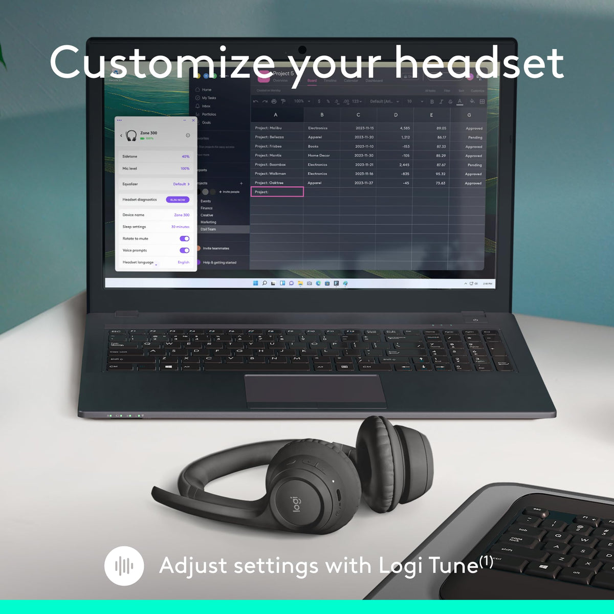 Zone 301 Wireless Bluetooth Headset (Graphite)