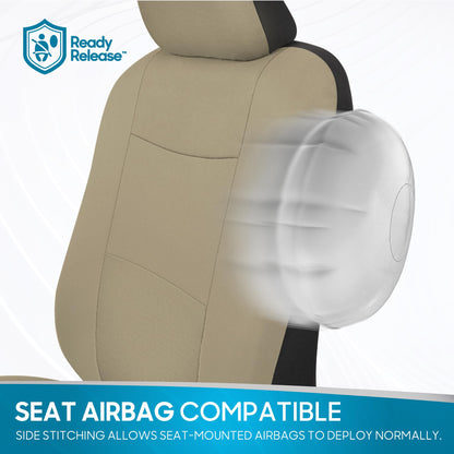 PolyPro Car Seat Covers Full Set in Solid Beige (Solid Beige)