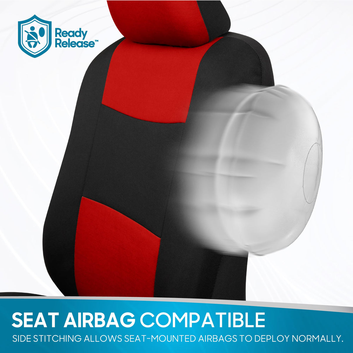 PolyPro Car Seat Covers Full Set in Red on Black (Red)