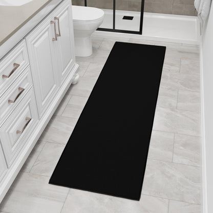 2x7 Rug Runners for Hallways (Solid Black)