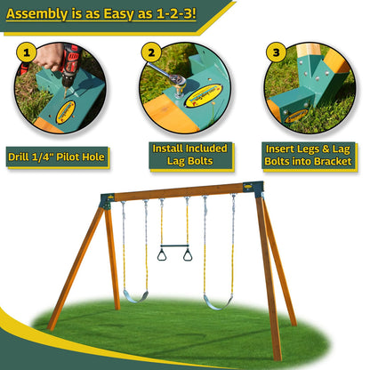 Easy 1-2-3 A-Frame Swing Set Bracket, Green (A-Frame Swing Set Bracket)