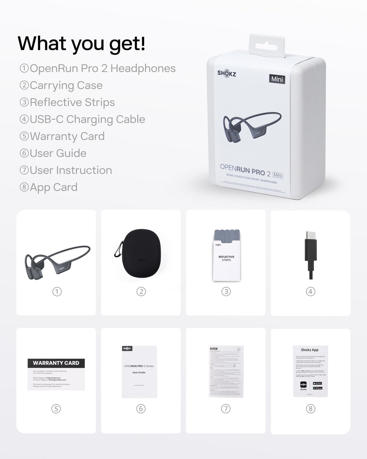 OpenRun Pro 2 Mini Bone Conduction Bluetooth Sport Headphones (Black / Mini)