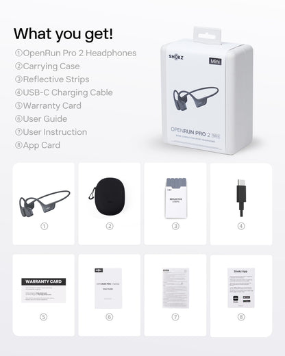 OpenRun Pro 2 Mini Bone Conduction Bluetooth Sport Headphones (Black / Mini)