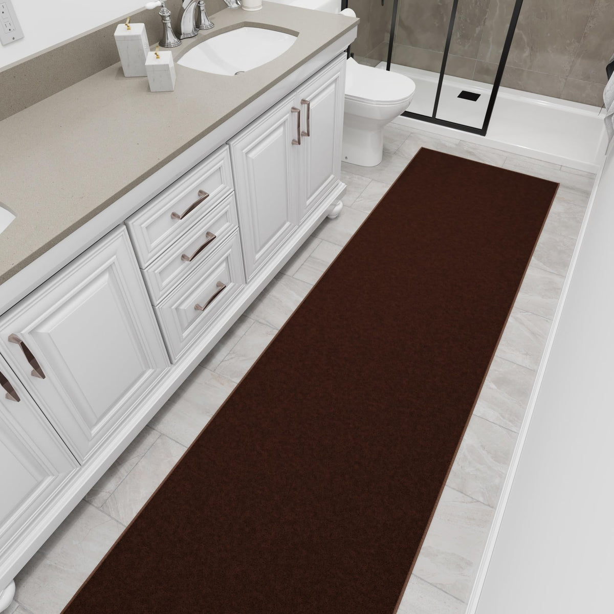 3x10 Hallway Runner Rug (Solid Brown)