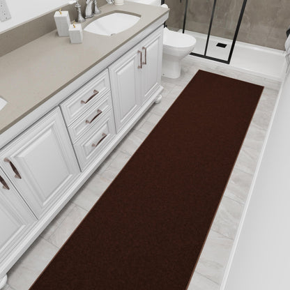 3x10 Hallway Runner Rug (Solid Brown)