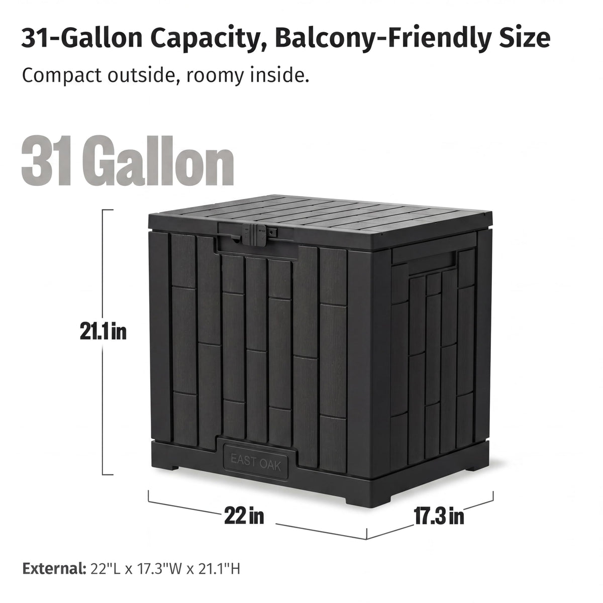 31 Gallon Outdoor Storage Box (Black / 31 Gallon)
