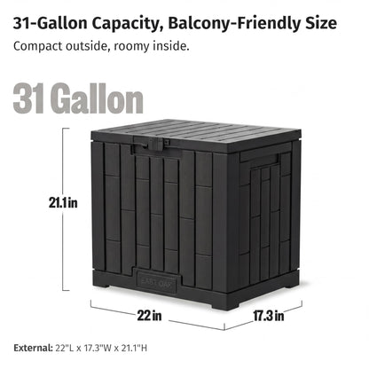 31 Gallon Outdoor Storage Box (Black / 31 Gallon)