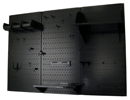 Pegboard Organizer 4 ft. Metal Pegboard Standard Tool Storage Kit with Black Toolboard and Black Accessories (Black)