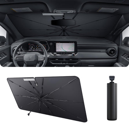 2025 Upgrade Car Windshield Sun Shade Windshield Sunshade Umbrella [Star Fabric] Protect Car from Sun Rays&Heat Damage Keeps Vehicle Cool (S3)