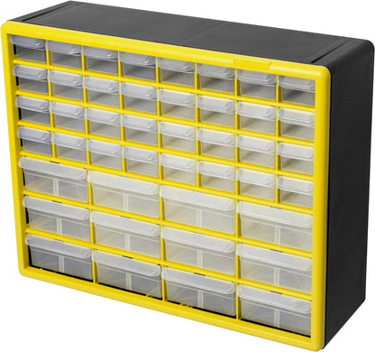 44 Drawer Plastic Storage Cabinet (Yellow / 44 Drawer / 1 Pack)