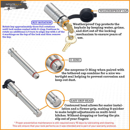 61192 Single Pack (Fits: 2015+ Toyota Tacoma, Tundra, & SUV / 1PK (1) Receiver Lock)