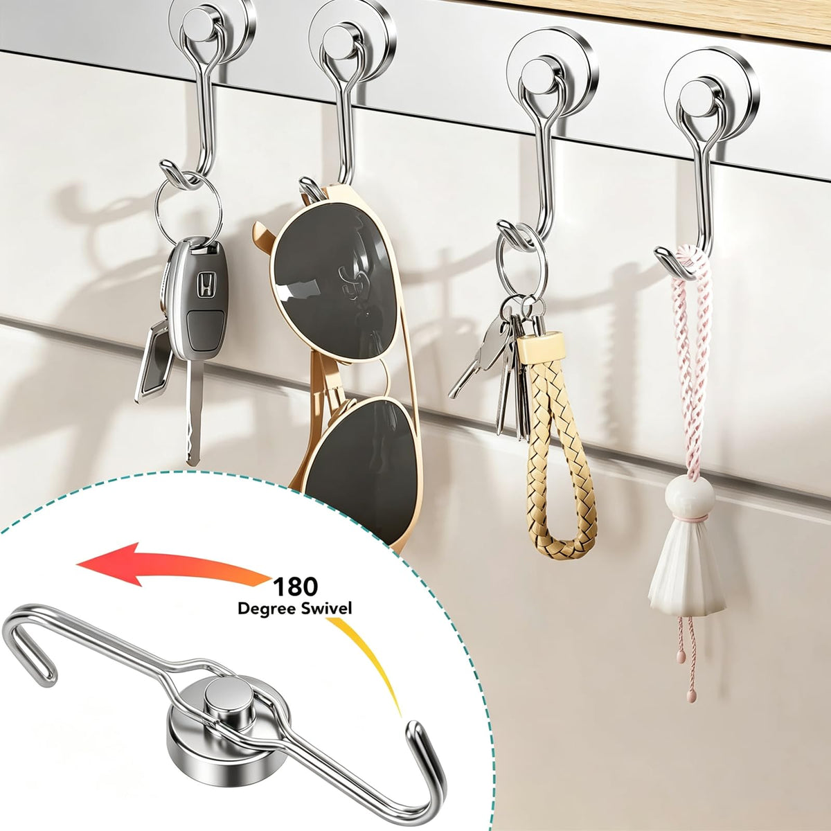 Magnetic Hooks (Silver / 0.79in)