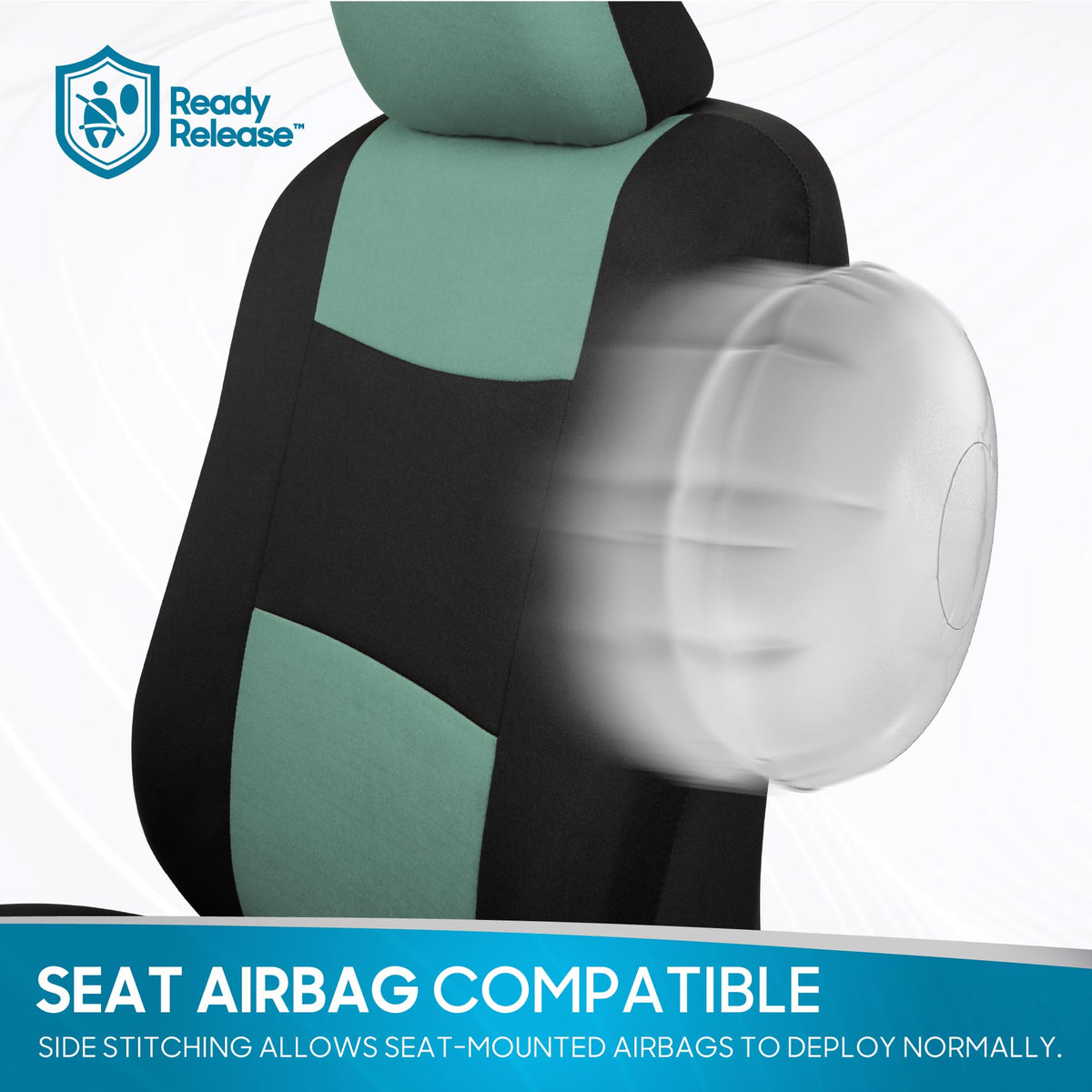PolyPro Car Seat Covers Full Set in Mint on Black (Mint)