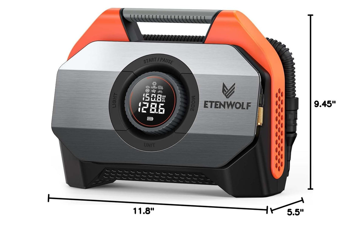 VORTEX S6 Tire Inflator Portable Air Compressor (Vivid Orange / 19200 Mah)