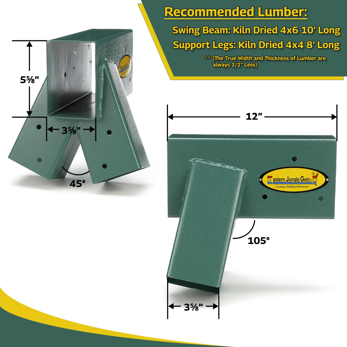Easy 1-2-3 A-Frame Swing Set Bracket, Green (A-Frame Swing Set Bracket)