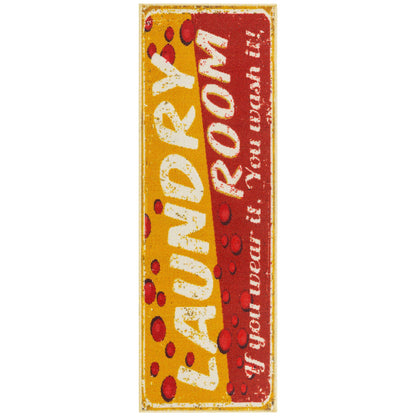 20" x 59" Laundry Room Rug (Yellow/Red Bubbles)
