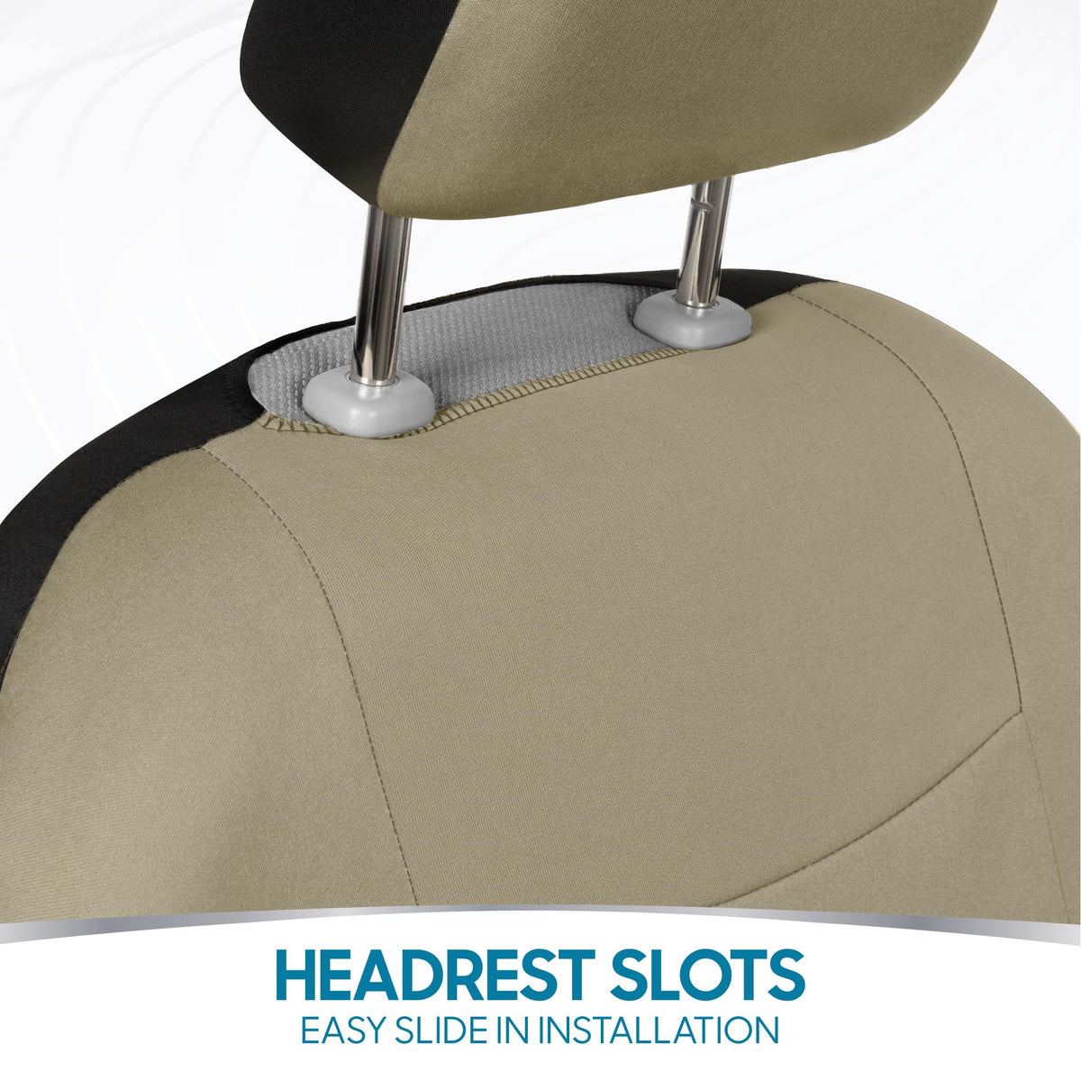 PolyPro Car Seat Covers Full Set in Solid Beige (Solid Beige)