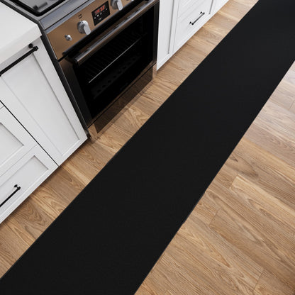 2x44 Extra Long Hallway Runner Rug (Solid Black)