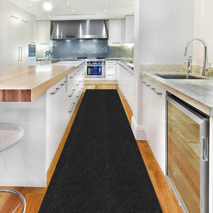 3x42 Hallway Runner Rug (Black / 2'7" x 42' (Runner))