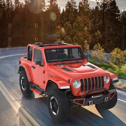 Paintable Running Boards Fit for 2018 (2 Door / Black+Red)